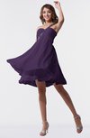 ColsBM Estelle Violet Modest A-line One Shoulder Criss-cross Straps Short Ruching Bridesmaid Dresses