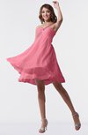 ColsBM Estelle Watermelon Modest A-line One Shoulder Criss-cross Straps Short Ruching Bridesmaid Dresses