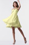 ColsBM Estelle Wax Yellow Modest A-line One Shoulder Criss-cross Straps Short Ruching Bridesmaid Dresses