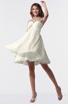 ColsBM Estelle Whisper White Modest A-line One Shoulder Criss-cross Straps Short Ruching Bridesmaid Dresses