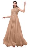 ColsBM Leilani Almost Apricot Cinderella A-line Asymmetric Neckline Sleeveless Zipper Chiffon Bridesmaid Dresses