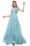 ColsBM Leilani Aqua Cinderella A-line Asymmetric Neckline Sleeveless Zipper Chiffon Bridesmaid Dresses