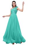 ColsBM Leilani Blue Turquoise Cinderella A-line Asymmetric Neckline Sleeveless Zipper Chiffon Bridesmaid Dresses