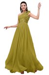 ColsBM Leilani Golden Olive Cinderella A-line Asymmetric Neckline Sleeveless Zipper Chiffon Bridesmaid Dresses