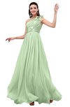 ColsBM Leilani Pale Green Cinderella A-line Asymmetric Neckline Sleeveless Zipper Chiffon Bridesmaid Dresses