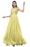 ColsBM Leilani Pastel Yellow Cinderella A-line Asymmetric Neckline Sleeveless Zipper Chiffon Bridesmaid Dresses