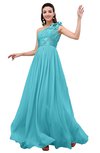 ColsBM Leilani Turquoise Cinderella A-line Asymmetric Neckline Sleeveless Zipper Chiffon Bridesmaid Dresses