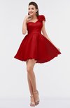 ColsBM Itzel Chinese Red Elegant A-line Sleeveless Zip up Short Flower Bridesmaid Dresses