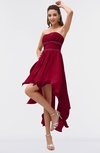 ColsBM Maria Dark Red Romantic A-line Strapless Zip up Ruching Bridesmaid Dresses