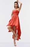 ColsBM Maria Living Coral Romantic A-line Strapless Zip up Ruching Bridesmaid Dresses