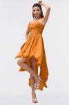 ColsBM Maria Orange Romantic A-line Strapless Zip up Ruching Bridesmaid Dresses