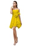 ColsBM Rosalie Yellow Princess A-line Backless Chiffon Short Party Dresses