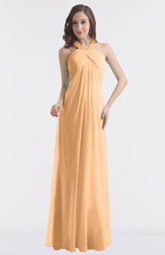 ColsBM Maeve Apricot Classic A-line Halter Backless Floor Length Bridesmaid Dresses