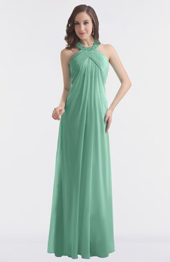 ColsBM Maeve Beryl Green Classic A-line Halter Backless Floor Length Bridesmaid Dresses