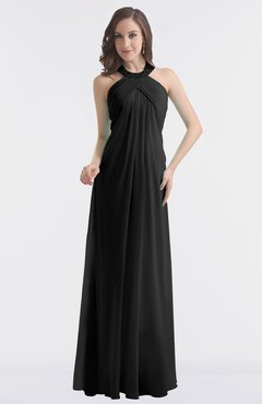 ColsBM Maeve Black Classic A-line Halter Backless Floor Length Bridesmaid Dresses