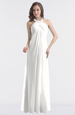 ColsBM Maeve Cloud White Classic A-line Halter Backless Floor Length Bridesmaid Dresses