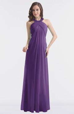 ColsBM Maeve Dark Purple Classic A-line Halter Backless Floor Length Bridesmaid Dresses