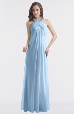 ColsBM Maeve Dusty Blue Classic A-line Halter Backless Floor Length Bridesmaid Dresses