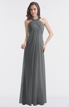 ColsBM Maeve Grey Classic A-line Halter Backless Floor Length Bridesmaid Dresses