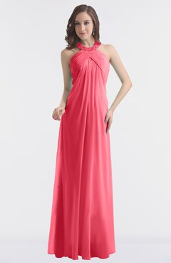 ColsBM Maeve Guava Classic A-line Halter Backless Floor Length Bridesmaid Dresses