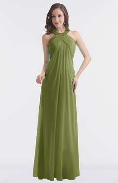 ColsBM Maeve Olive Green Classic A-line Halter Backless Floor Length Bridesmaid Dresses