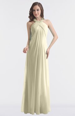 ColsBM Maeve Putty Classic A-line Halter Backless Floor Length Bridesmaid Dresses
