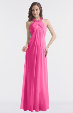 ColsBM Maeve Rose Pink Classic A-line Halter Backless Floor Length Bridesmaid Dresses