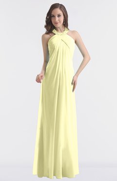 ColsBM Maeve Wax Yellow Classic A-line Halter Backless Floor Length Bridesmaid Dresses