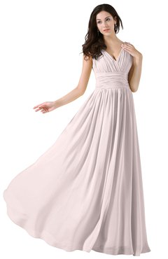 ColsBM Alana Angel Wing Elegant V-neck Sleeveless Zip up Floor Length Ruching Bridesmaid Dresses