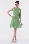 ColsBM Fatima Fair Green Modest Sheath Sleeveless Knee Length Beaded Homecoming Dresses