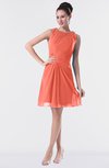 ColsBM Fatima Fusion Coral Modest Sheath Sleeveless Knee Length Beaded Homecoming Dresses