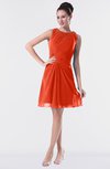 ColsBM Fatima Tangerine Tango Modest Sheath Sleeveless Knee Length Beaded Homecoming Dresses