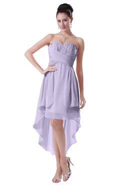 ColsBM Victoria Pastel Lilac Hawaiian A-line Sleeveless Chiffon Tea Length Ruching Evening Dresses