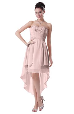 ColsBM Victoria Pastel Pink Hawaiian A-line Sleeveless Chiffon Tea Length Ruching Evening Dresses