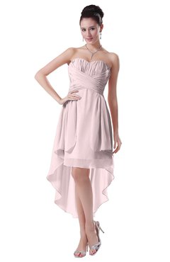 ColsBM Victoria Petal Pink Hawaiian A-line Sleeveless Chiffon Tea Length Ruching Evening Dresses