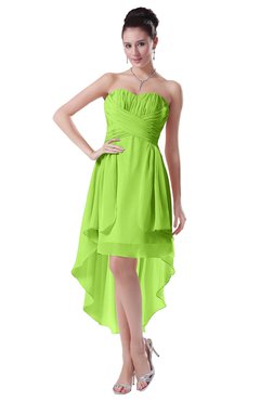 ColsBM Victoria Sharp Green Hawaiian A-line Sleeveless Chiffon Tea Length Ruching Evening Dresses
