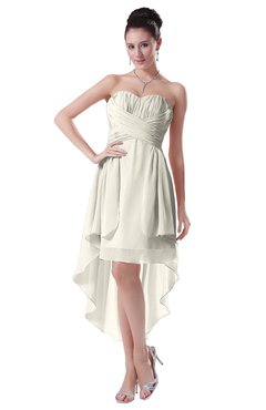 ColsBM Victoria Whisper White Hawaiian A-line Sleeveless Chiffon Tea Length Ruching Evening Dresses