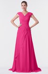 ColsBM Valerie Fandango Pink Antique A-line V-neck Lace up Chiffon Floor Length Evening Dresses