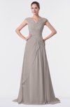 ColsBM Valerie Fawn Antique A-line V-neck Lace up Chiffon Floor Length Evening Dresses