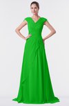 ColsBM Valerie Jasmine Green Antique A-line V-neck Lace up Chiffon Floor Length Evening Dresses