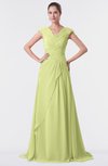 ColsBM Valerie Lime Sherbet Antique A-line V-neck Lace up Chiffon Floor Length Evening Dresses