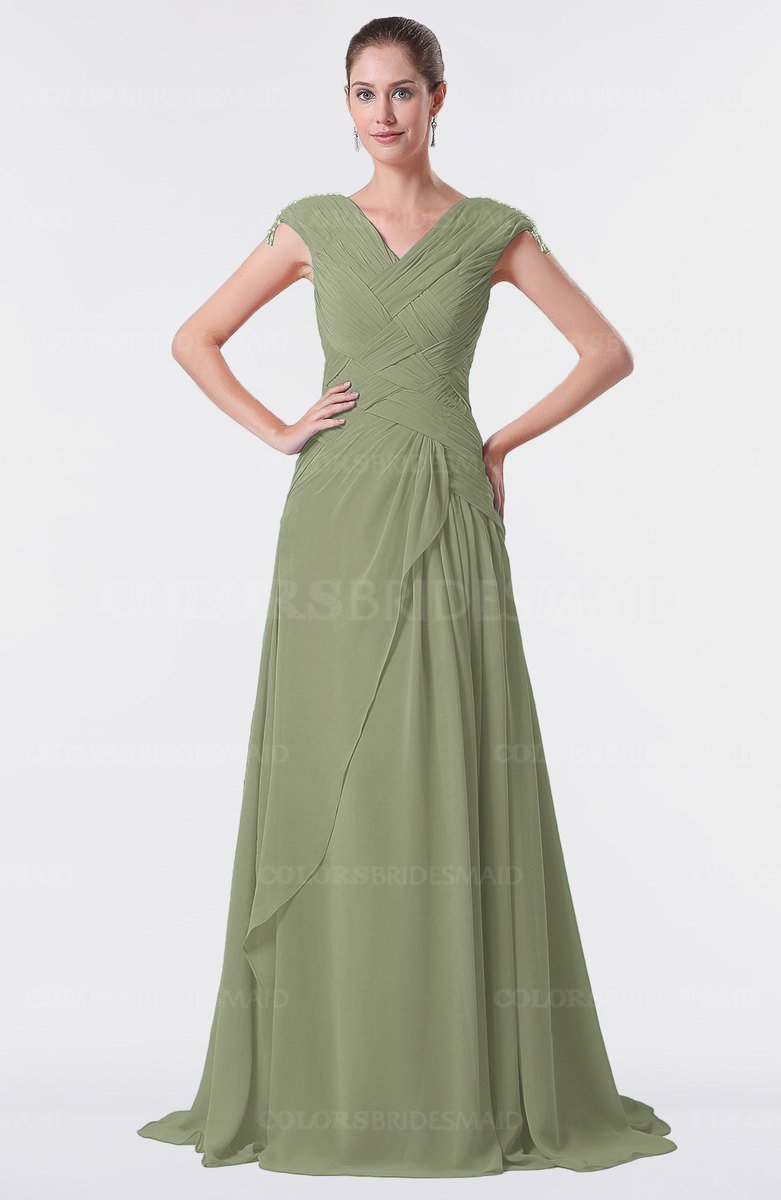 moss green gown