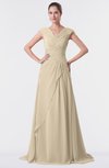 ColsBM Valerie Novelle Peach Antique A-line V-neck Lace up Chiffon Floor Length Evening Dresses