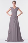 ColsBM Valerie Sea Fog Antique A-line V-neck Lace up Chiffon Floor Length Evening Dresses