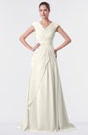 ColsBM Valerie Whisper White Antique A-line V-neck Lace up Chiffon Floor Length Evening Dresses