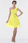 ColsBM Emmy Pale Yellow Romantic One Shoulder Sleeveless Backless Ruching Bridesmaid Dresses