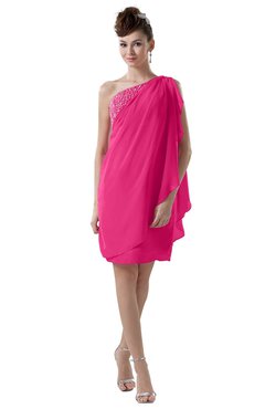 ColsBM Layla Fandango Pink Informal Sheath Backless Chiffon Knee Length Paillette Homecoming Dresses