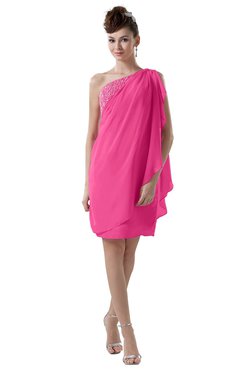 ColsBM Layla Rose Pink Informal Sheath Backless Chiffon Knee Length Paillette Homecoming Dresses