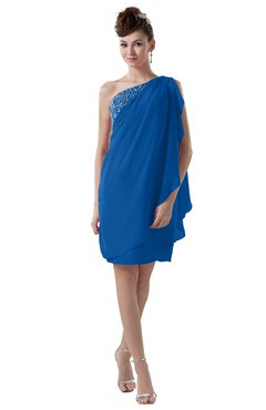 ColsBM Layla Royal Blue Informal Sheath Backless Chiffon Knee Length Paillette Homecoming Dresses