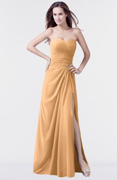 ColsBM Mary Apricot Elegant A-line Sweetheart Sleeveless Floor Length Pleated Bridesmaid Dresses